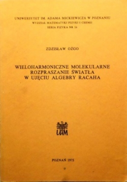 Wieloharmoniczne molekularne rozpraszanie światła w ujęciu algebry racaha