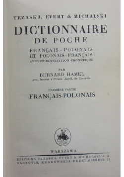 Podręczny słownik francusko-polski i polsko-francuki, 1938r.