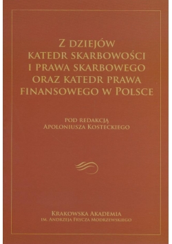 Z dziejów katedr skarbowości i prawa skarbowego