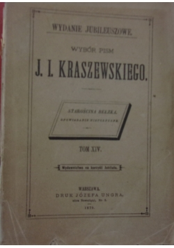 Wybór pism Kraszewskiego, 1879 r.