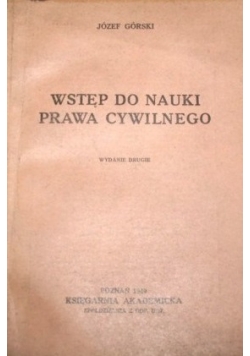 Wstęp do nauki prawa cywilnego, 1949r.