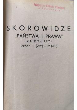 Skorowidze "Państwa i prawa" za rok 1971. Zeszyt od I do VI