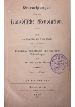 Betrachtungen uber die franzosische Revolution, 1838r.