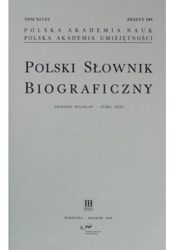 Polski Słownik Biograficzny Zeszyt 189