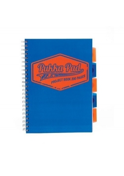 Kołozeszyt A4 Pukka Pad Neon w kratkę 200 kartek niebieski