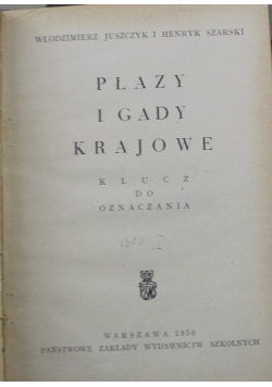 Płazy i gady krajowe klucz do oznaczania 1950 r.
