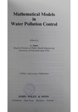 Mathematical Models in Water Pollution Control