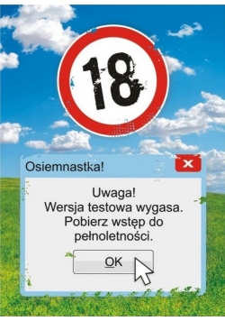 Karnet B6 18-te urodziny Wersja testowa