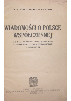 Wiadomości o Polsce współczesnej, 1921 r.