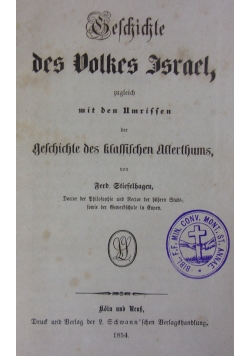 Geschichte des Volkes Israel, 1854r.