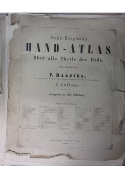 Sohr-Berghaus Hand-Atlas uber alle theiole der erde. Neu bearbeitet, 1879r.