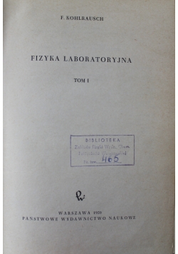 Fizyka laboratoryjna tom 1