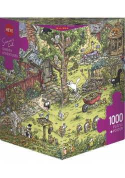 Puzzle 1000 Koty Simona, Zabawy w ogrodzie