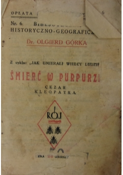 Śmierć w purpurze nr 6, 1925 r.