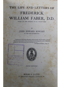 The Life and Letters of Frederick William Faber 1900 r.