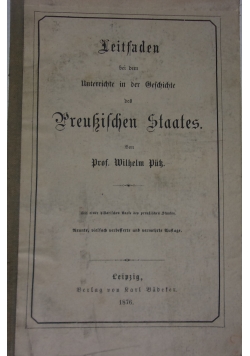 Leitfaden bei dem Unterrichte in der Geschichte, 1876 r.