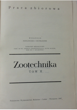 Zootechnika, tom II