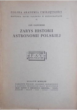 Zarys Historii Astronomii Polskiej, 1948 r.