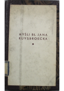 Myśl Błog Jana Ruysbroecka 1938 r