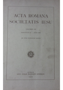 Acta Romana Societatis Iesu, XV
