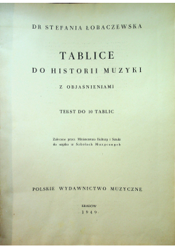 Tablice do Historii Muzyki 1949 r.