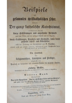 Beispiele zur geflammten christkatholischen Lehre, 1871 r.