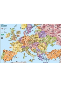 Europa mapa kodów pocztowych. Podkladka na biurko