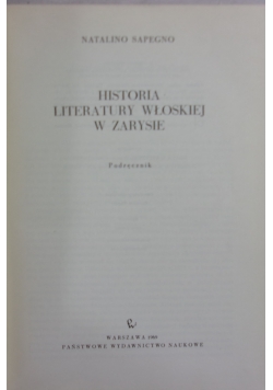 Historia Literatury włoskiej w zarysie