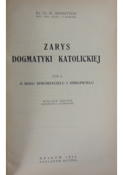 Zarys dogmatyki katolickiej, t.II, 1934 r.