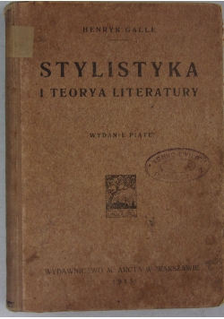 Stylistyka i teorya literatury, 1915r.