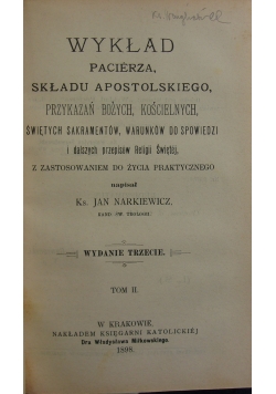 Wykład Pacierza,  1898 r.