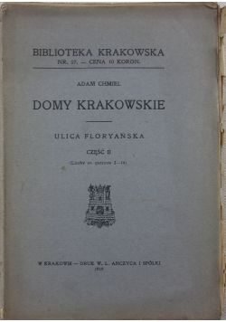 Domy krakowskie, Część II, 1919 r.