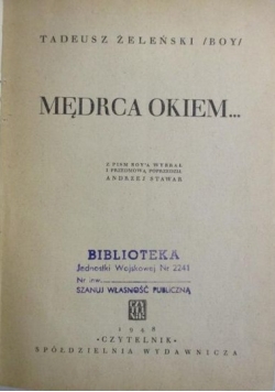 Mędrca okiem…. 1948 r.