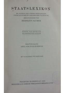Staatslexikon tom I, 1926r.