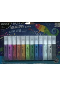 Kidea Klej brokatowy 6ml 12 kolorów