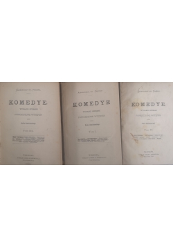 Komedye,zestaw trzech książek,1897r.