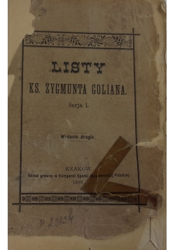 Listy  Ks. Zygmunta Goliana, 1899 r.