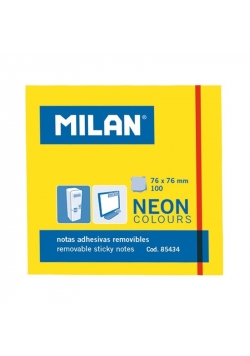 Karteczki samoprzylepne 76x76 neon. żółte MILAN