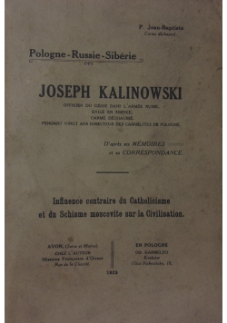 Joseph Kalinowski, 1923 r.