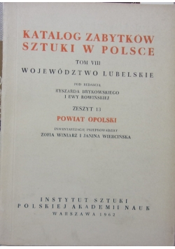 Katalog zabytków sztuki w Polsce, tom 8, zeszyt 13