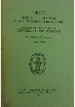Ordo missae celebrandae et divini officii persolvendi
