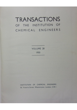 Transactions of the Institution of Chemical Engineers, Vol.28, 1950 r.