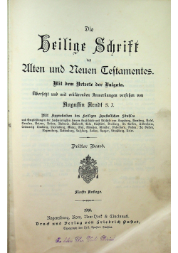 Biblia Sacra Die Berlinge Schrift Dritter Band 1910 r