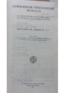 Summarium Theologiae Moralis , 1927 r.