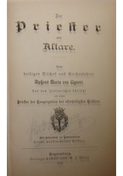 Der Priester am Altare, 1891 r.