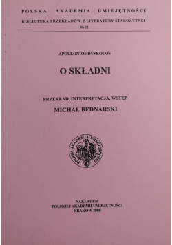Apollonios Dyskolos O składni