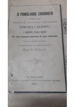 O powołaniu zakonnem , 1893 r.