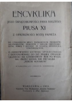 Encyklika jego świątobliwości pana naszego Piusa XI... , 1933 r.