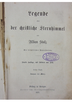 Legende oder der christliche Sternihimmel, 1872r.