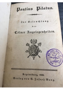 Pontius Pilatus, 1838 r.